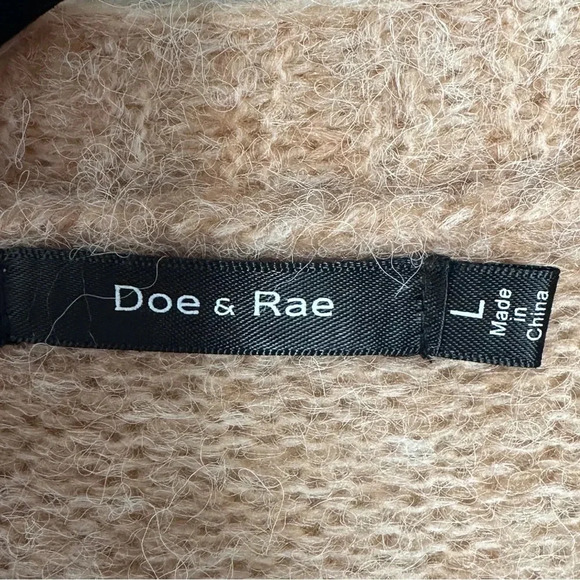 Doe & Rae Tan Neutral Bobble Long Line open front cardigan Size Large Neutral - Picture 3 of 13